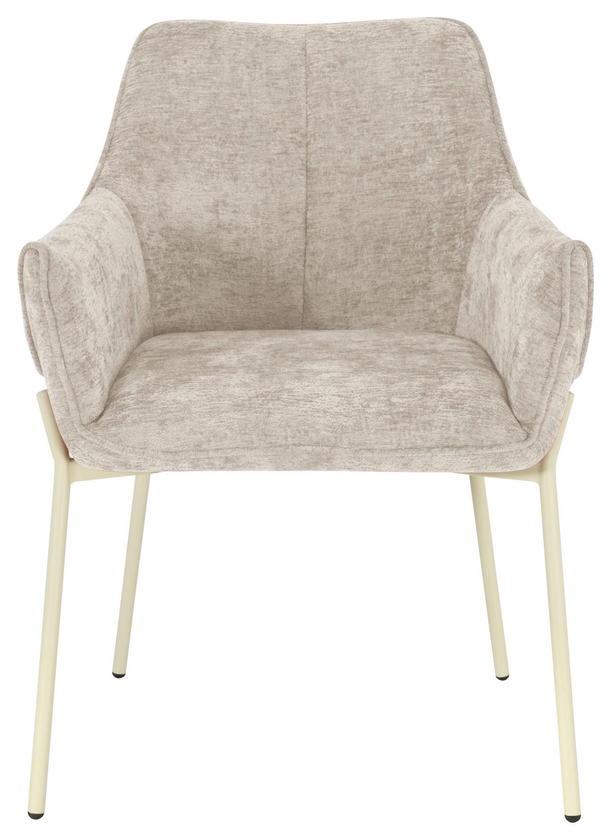 Armlehnstuhl Alea Chenille Beige, B: 62 cm - Beige, MODERN, Holz/Textil (62/83/62cm) - MID.YOU