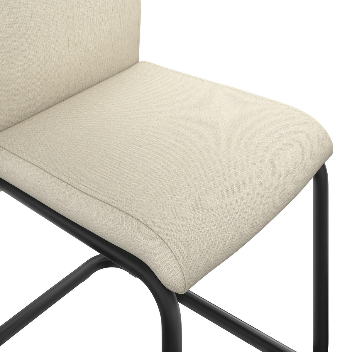 Schwingstuhl Anne Webstoff creme gepolstert - Creme/Schwarz, KONVENTIONELL, Textil/Metall (44/96/57cm)