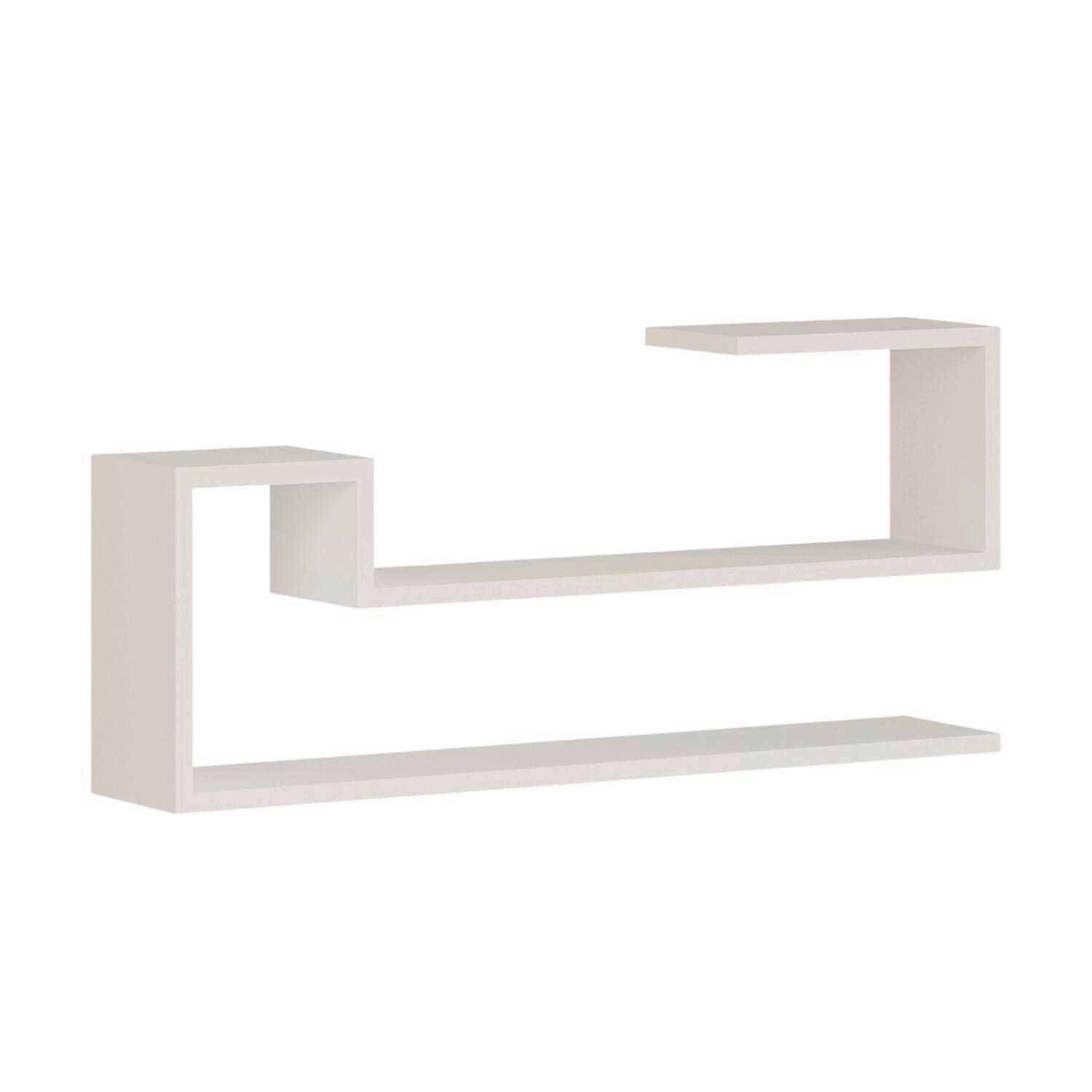 Wandregal Ravi Weiß B: 90 cm - Weiß, Design, Holzwerkstoff (90/41,2/17cm) - Livetastic