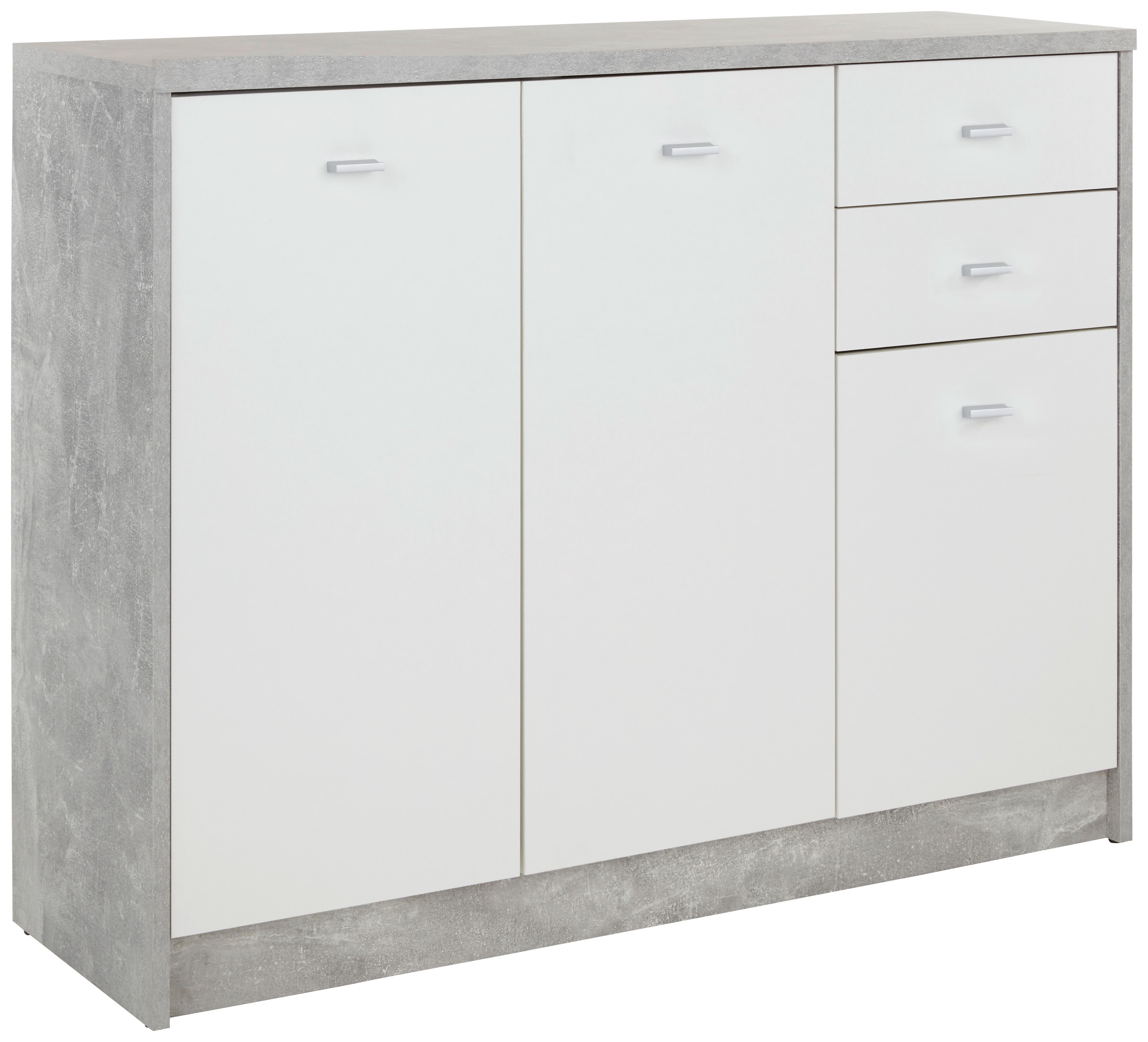 Komoda 4-You New Yuk05 - čierna/sivá, Moderný, kompozitné drevo/plast (109,1/85,4/34,6cm)