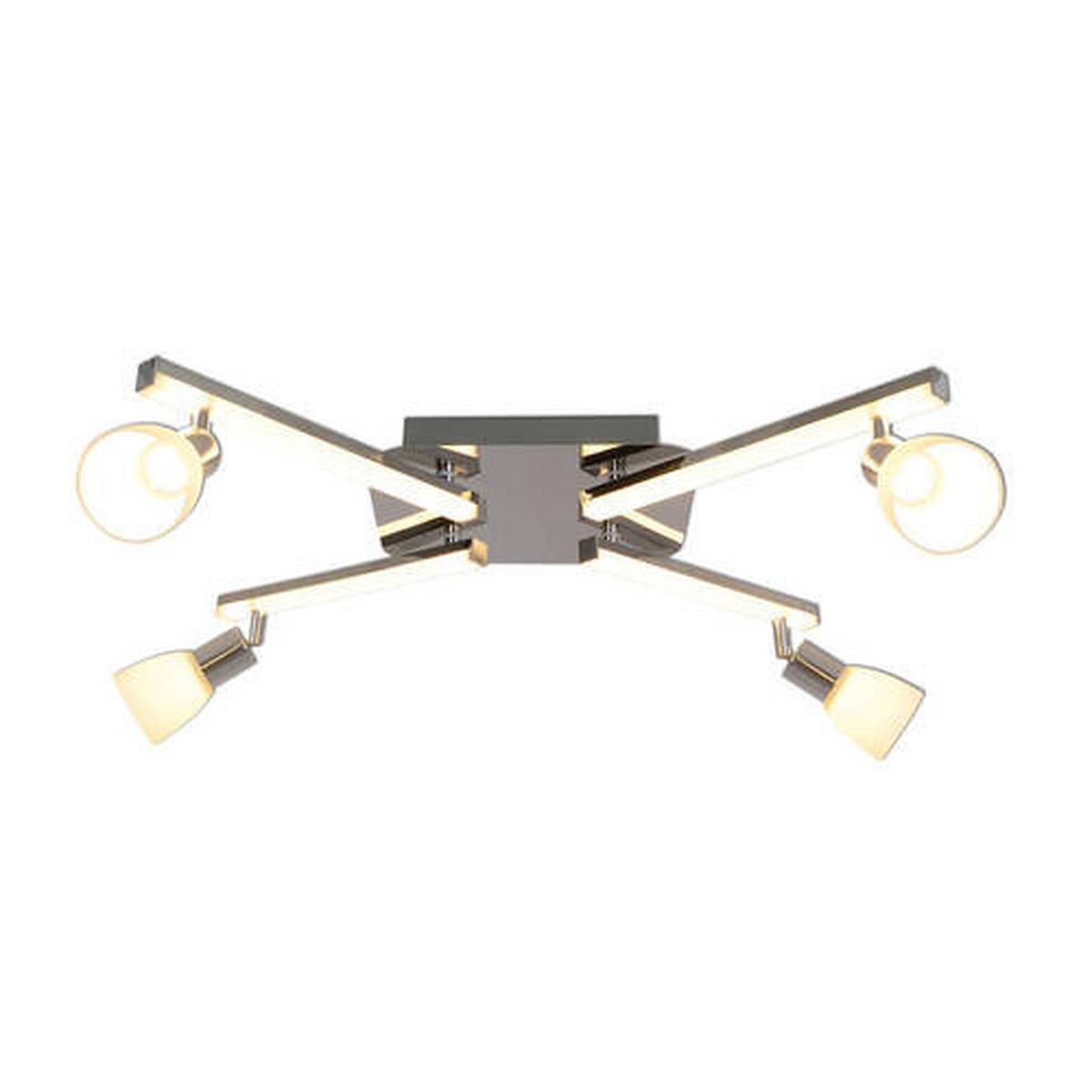 Strahler Ibiza 4-Flammig L: 68 cm - Chromfarben/Opal, Basics, Glas/Kunststoff (22/68cm) - Näve