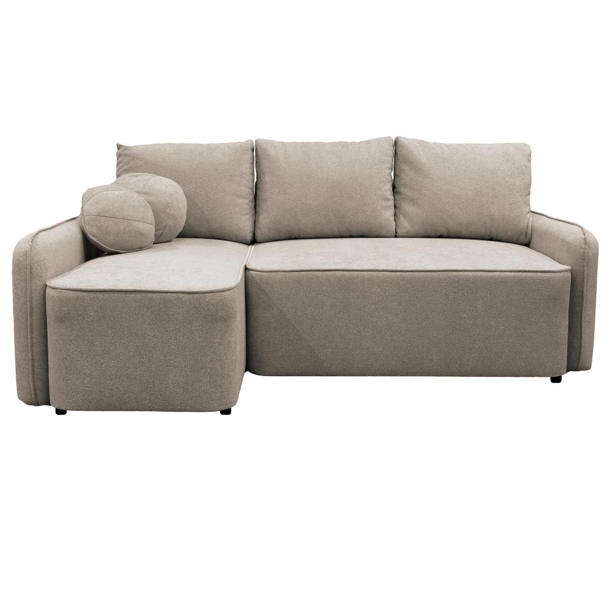 Ecksofa Fancy Taupe 143x209 cm - Taupe/Schwarz, Design, Textil (143/209cm) - MID.YOU
