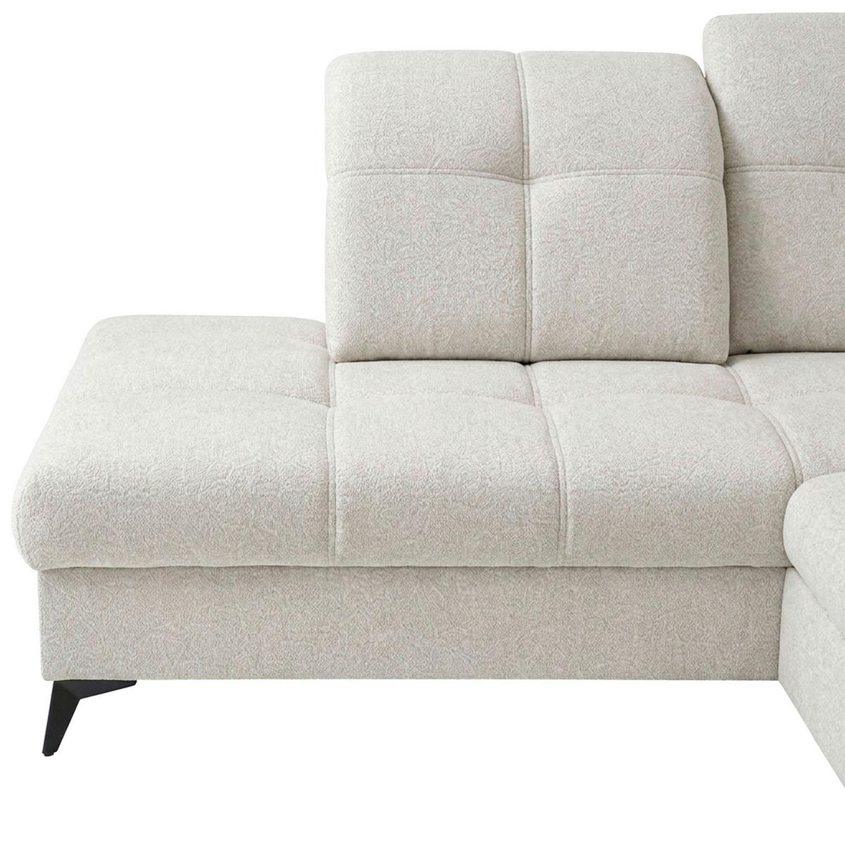 Sedacia súprava SIERRA, ľavá, béžová ženilka - čierna/béžová, Modern, kov/textil (230/364/181cm)