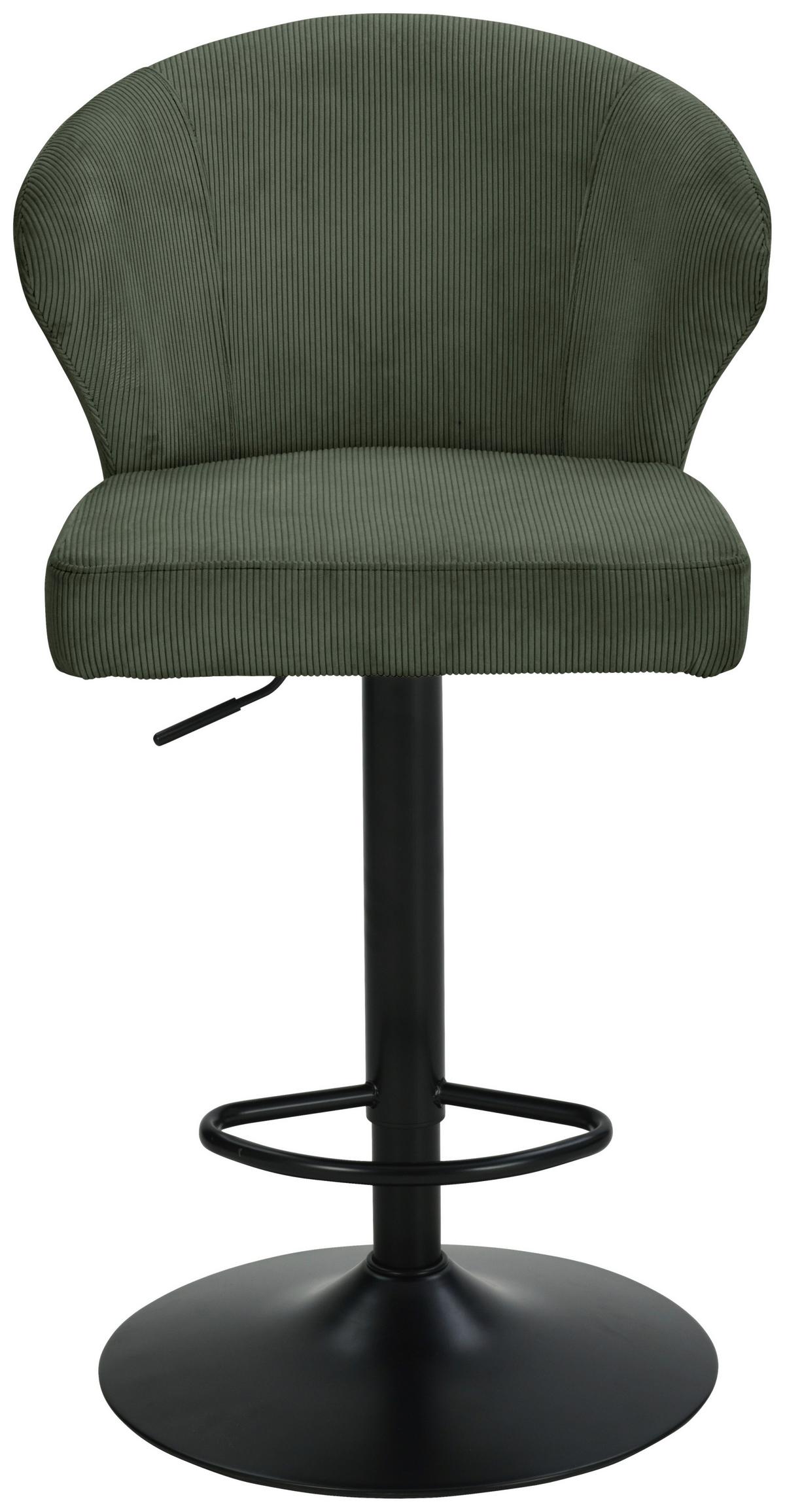 BAROVÁ ŽIDLE JANA - černá/zelená, Moderní, kov/dřevo (55/1160/58cm) - Based