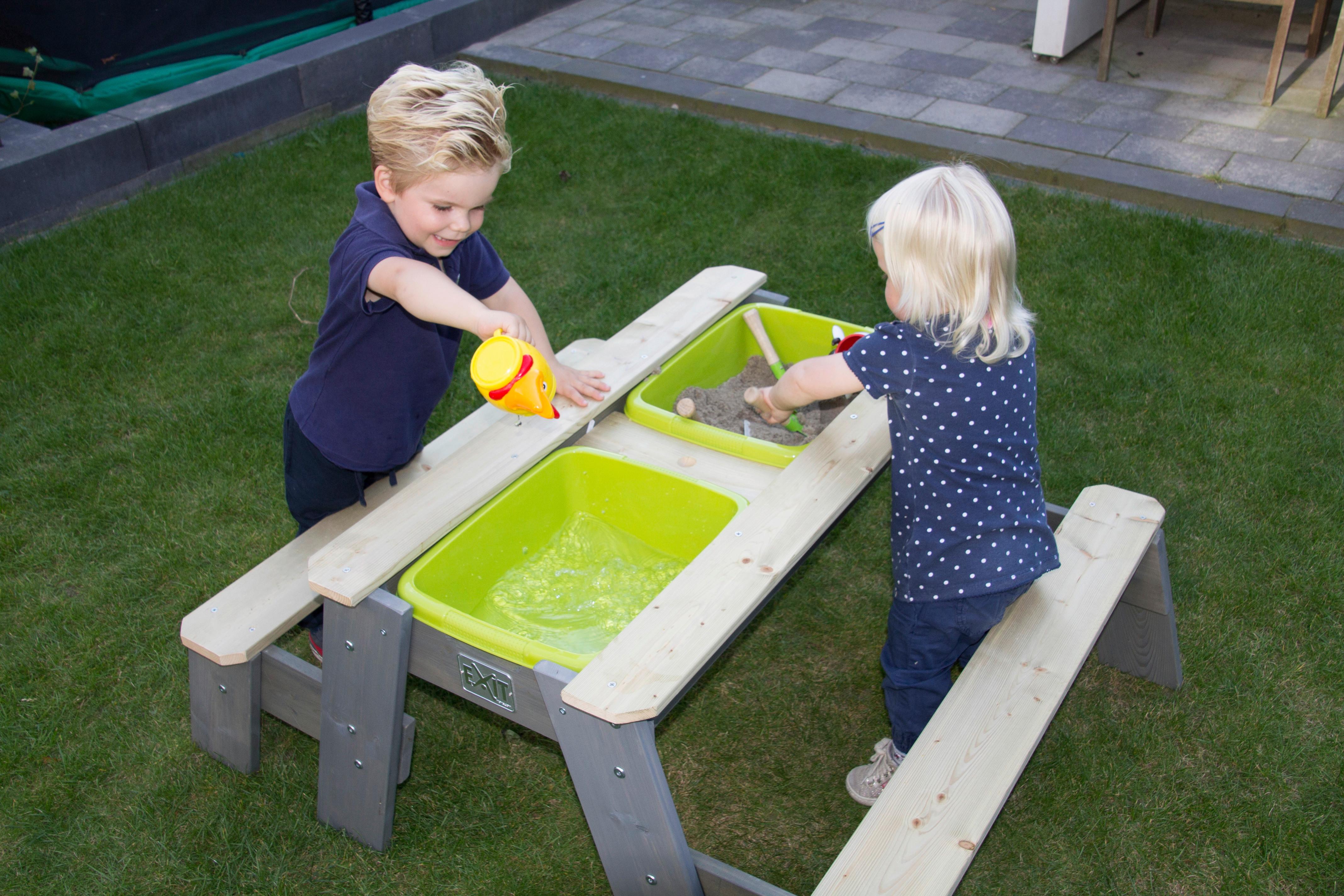Sand- Und Wassertisch Exit Lxbxh: 120x94x50 Cm Grau - Grau, KONVENTIONELL, Holz (120/94/50cm) - EXIT Toys