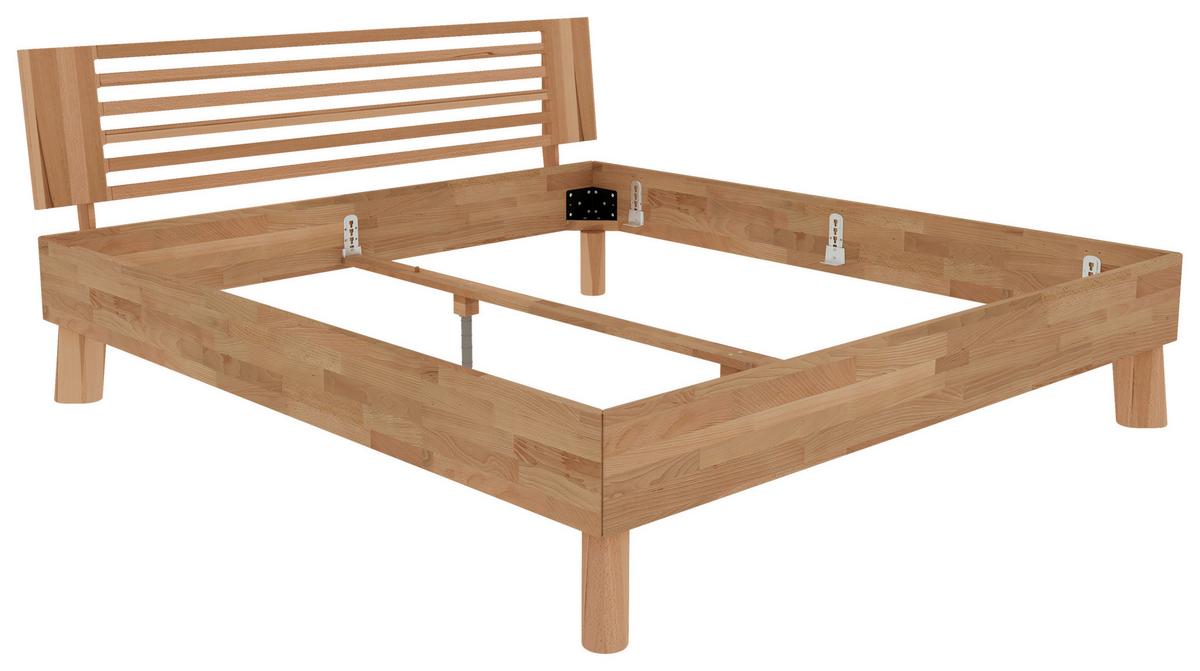 Bett Como Naturfarben /kernbuche 160x200cm - Naturfarben/Kernbuche, MODERN, Holz (160/200cm) - MID.YOU