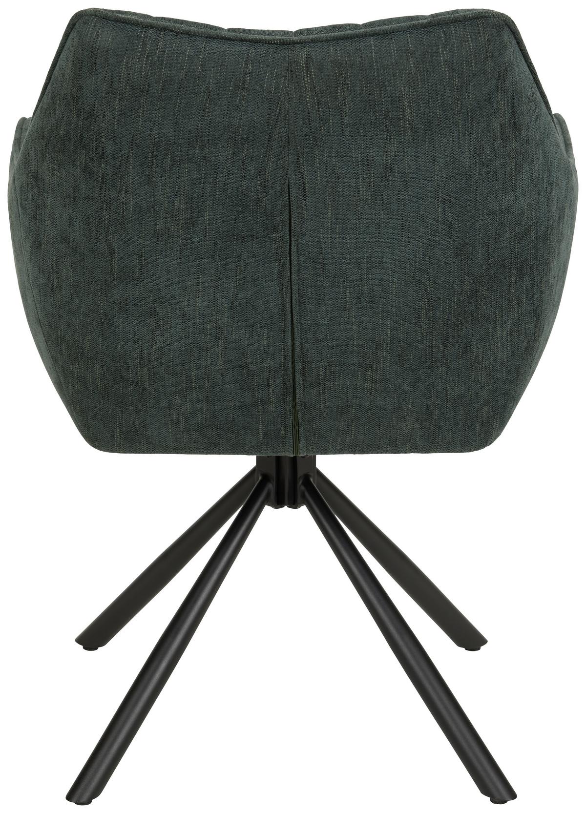 Židle s područkami Trient, zelená - černá/olivově zelená, Moderní, kov/textil (62/87/65cm) - Premium Living