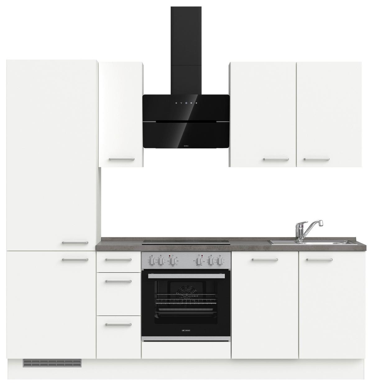 KÜCHENLEERBLOCK TOUCH HIGH - LINE, H2 LINKS - Weiß/Grau, MODERN, Holzwerkstoff (240cm) - Nobilia