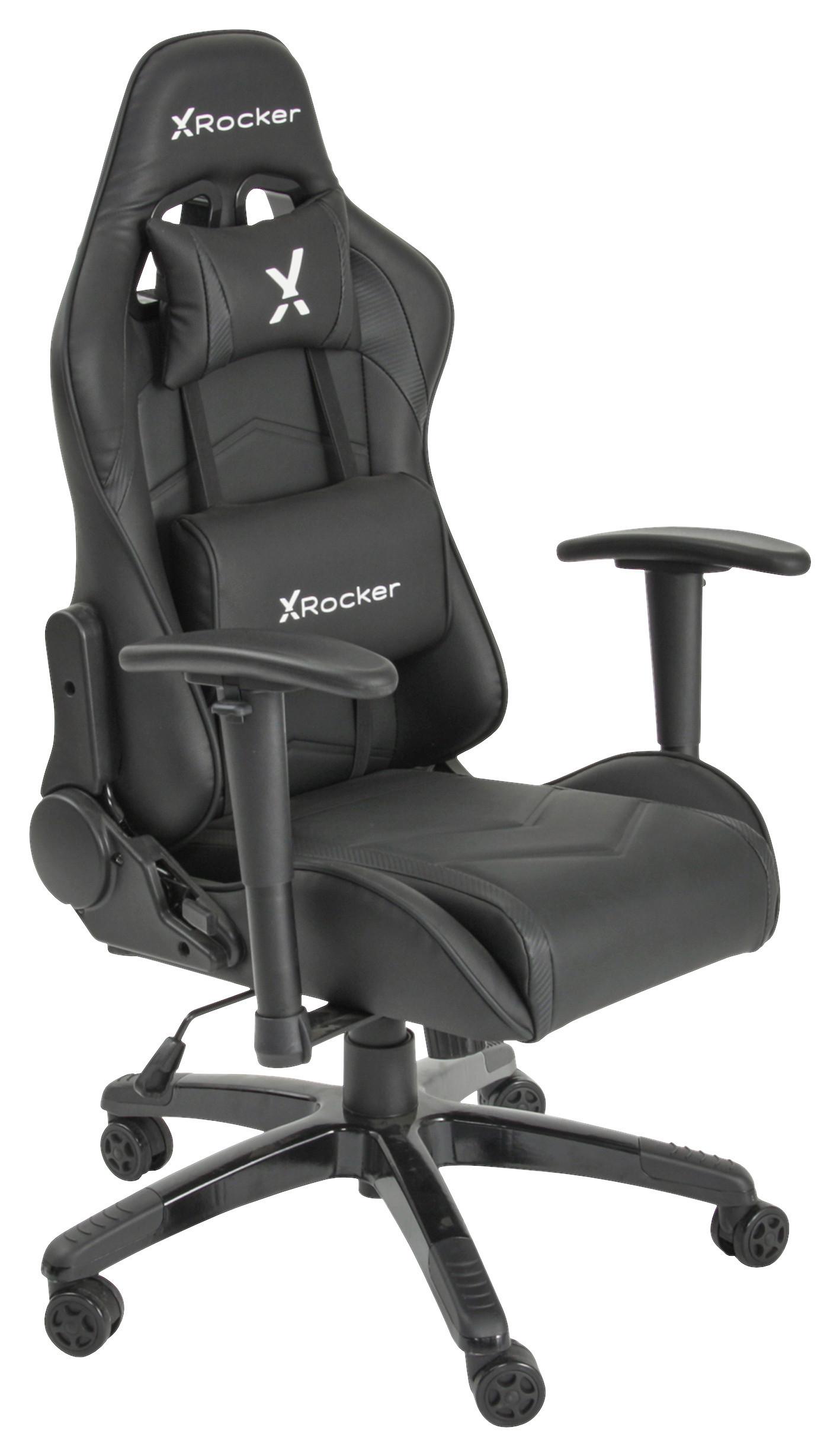 Gaming Stuhl Agility Compact Lederlook, Schwarz - Schwarz, MODERN, Kunststoff/Textil (55/113/62,5cm) - X Rocker