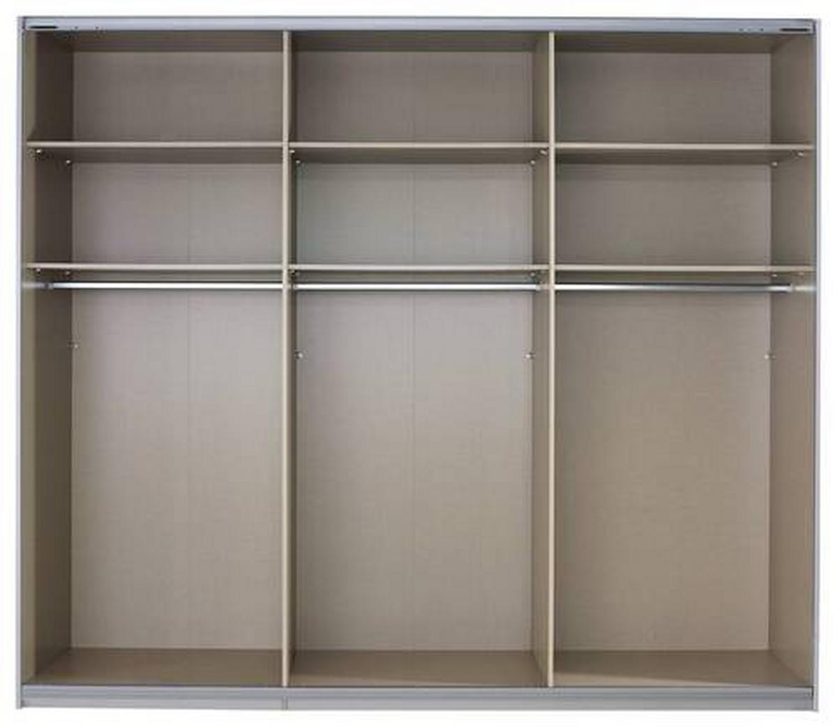 Schwebetürenschrank 271cm Belluno, Weiß Dekor - Weiß, MODERN, Holzwerkstoff (271/230/62cm) - Rauch Möbel