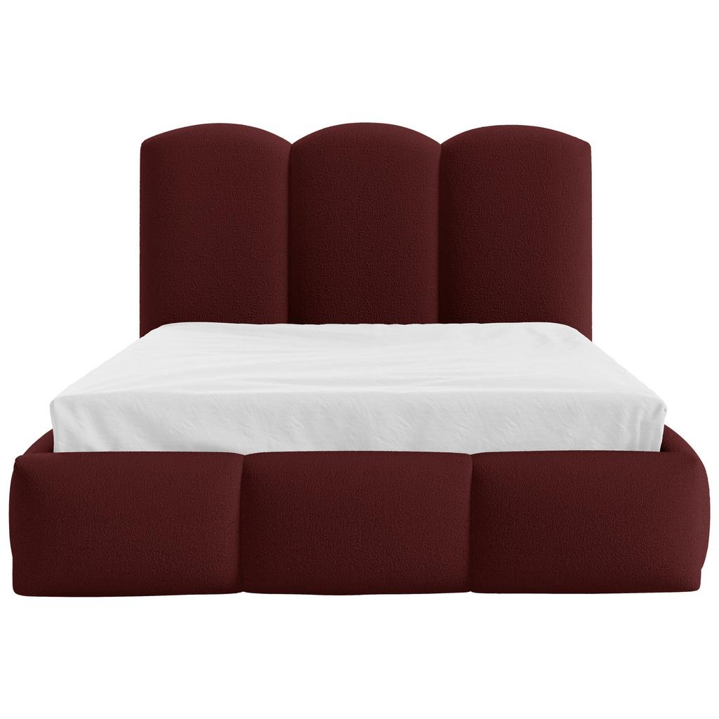 Polsterbett Bero Boucle rot, LF: 140x200 cm
