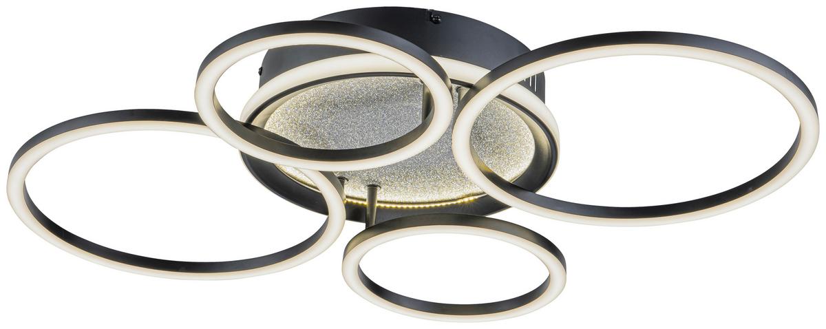 LED-Deckenleuchte Carola - Silberfarben/Schwarz, Basics, Kunststoff/Metall (72,2/51,7/10cm) - Luca Bessoni