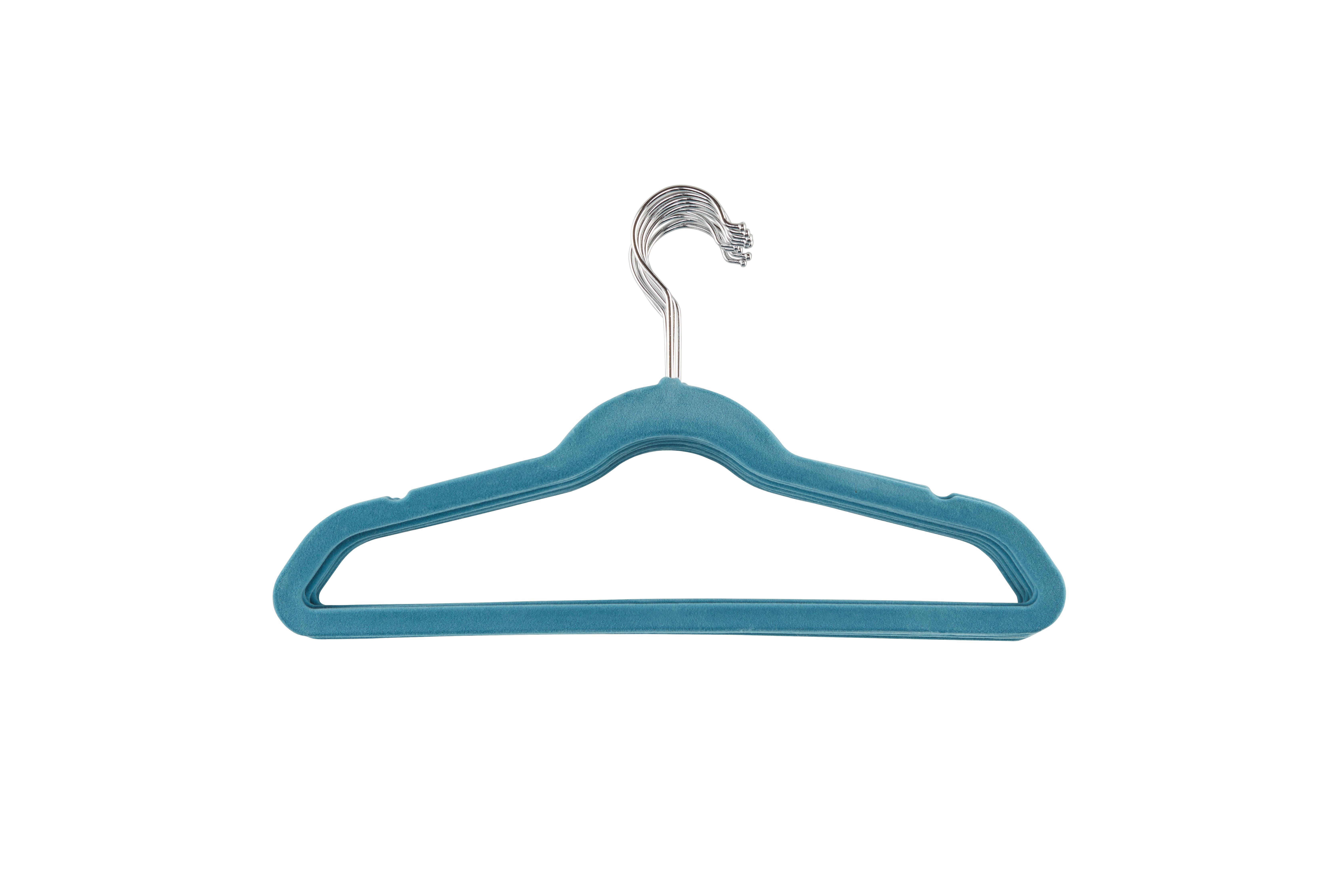 Kinderkleiderbügel Frieda, 10-Set, Samt - Blau/Rosa, KONVENTIONELL, Kunststoff/Metall (34,5/21/0,5cm) - Homezone