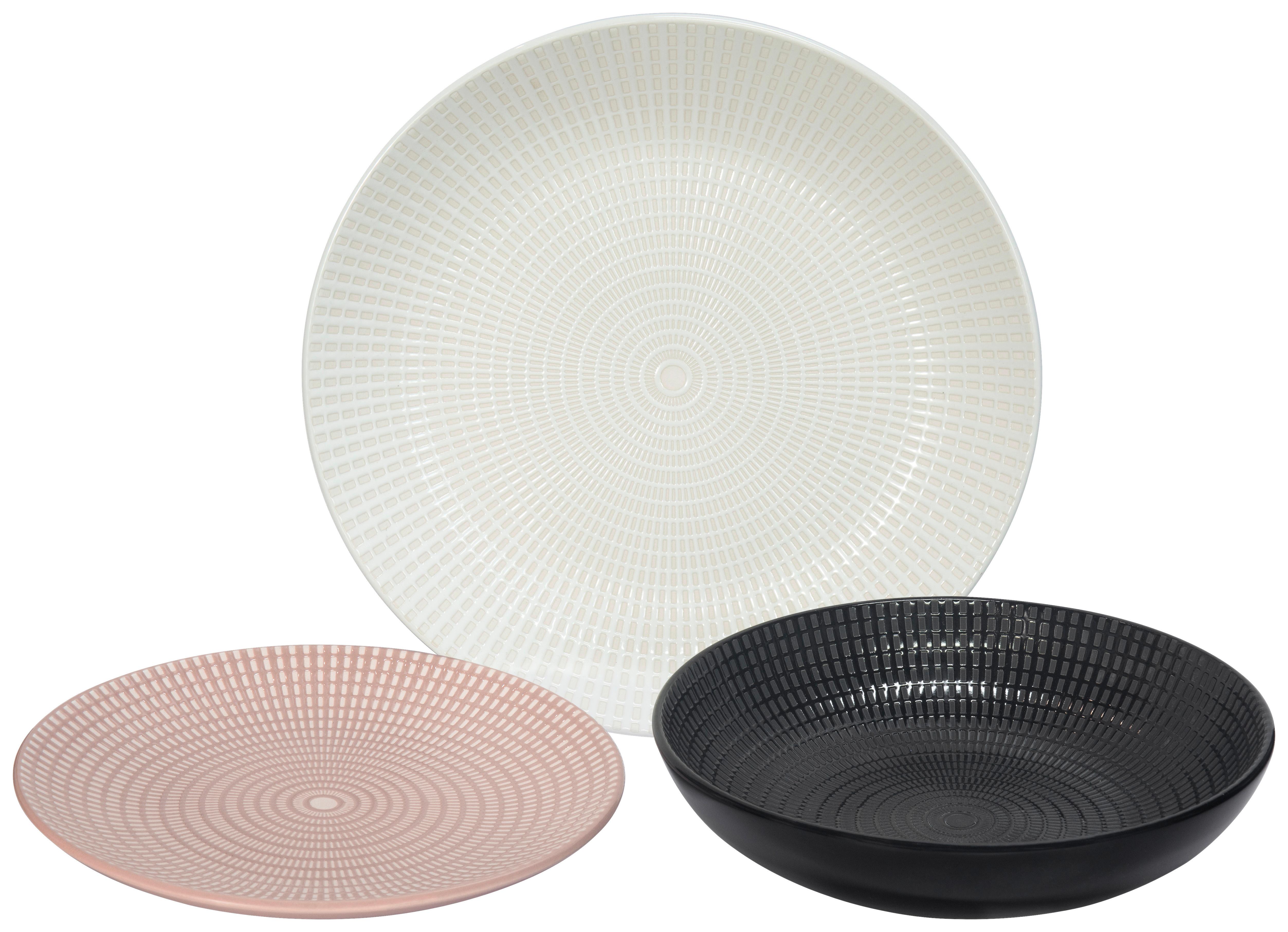 Tafelservice Lisboa - Pink/Schwarz, MODERN, Keramik - James Wood