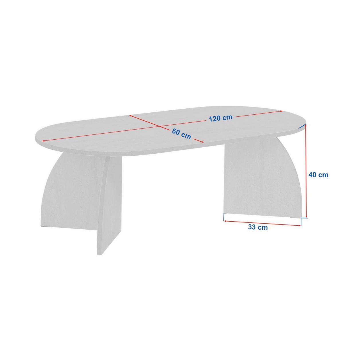 COUCHTISCH Travertine B: 120cm - MODERN, Holzwerkstoff (120/40/60cm)