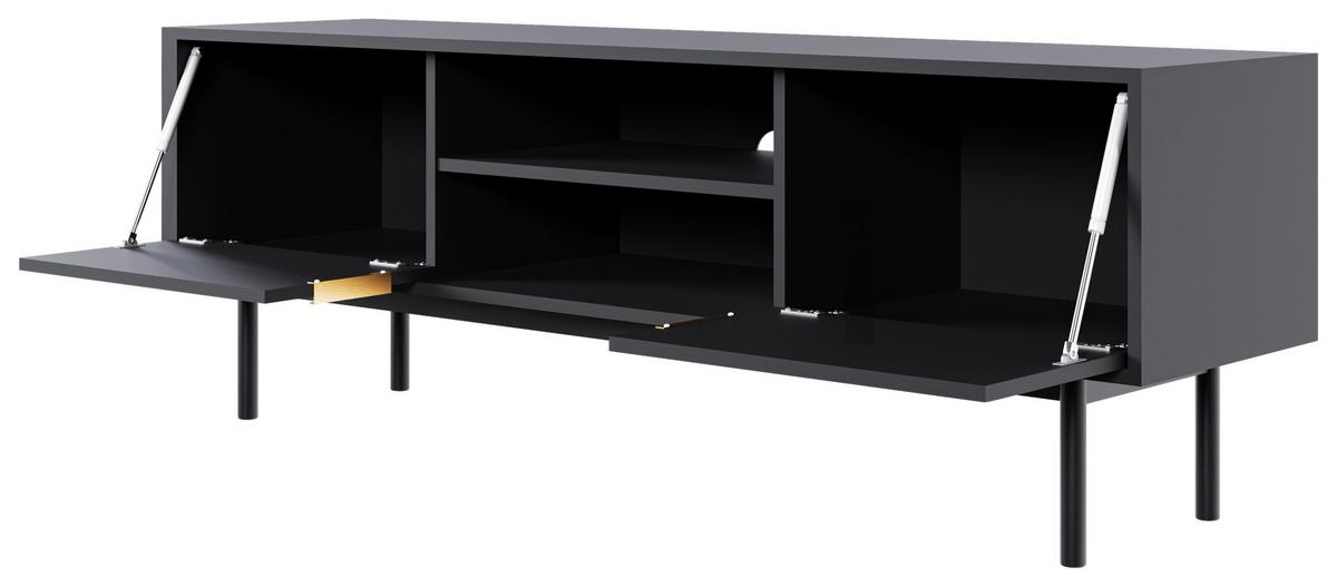 TV díl AVIV - černá/barvy zlata, Design, kov/kompozitní dřevo (154/53,5/39cm) - MID.YOU