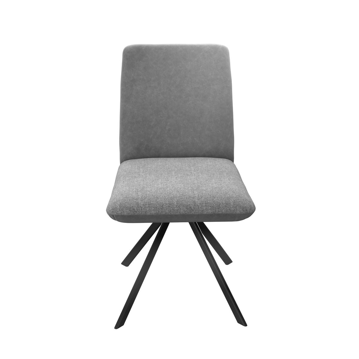 Stuhl Kian Webstoff Grau, B: 46 cm - Schwarz/Grau, Trend, Textil/Metall (46/88/63cm)