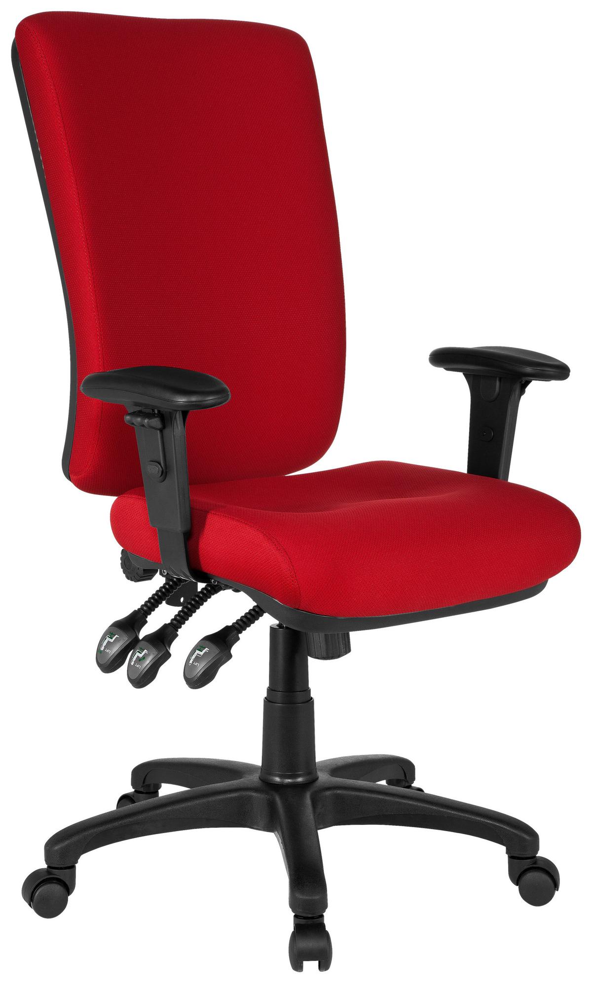 Bürostuhl Zenit High Rot bis 120 kg - Rot, Basics, Kunststoff/Textil (56/130/45cm) - MID.YOU