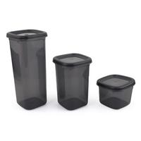 Vorratsdosenset Grau 18-teilig - Transparent/Grau, Kunststoff