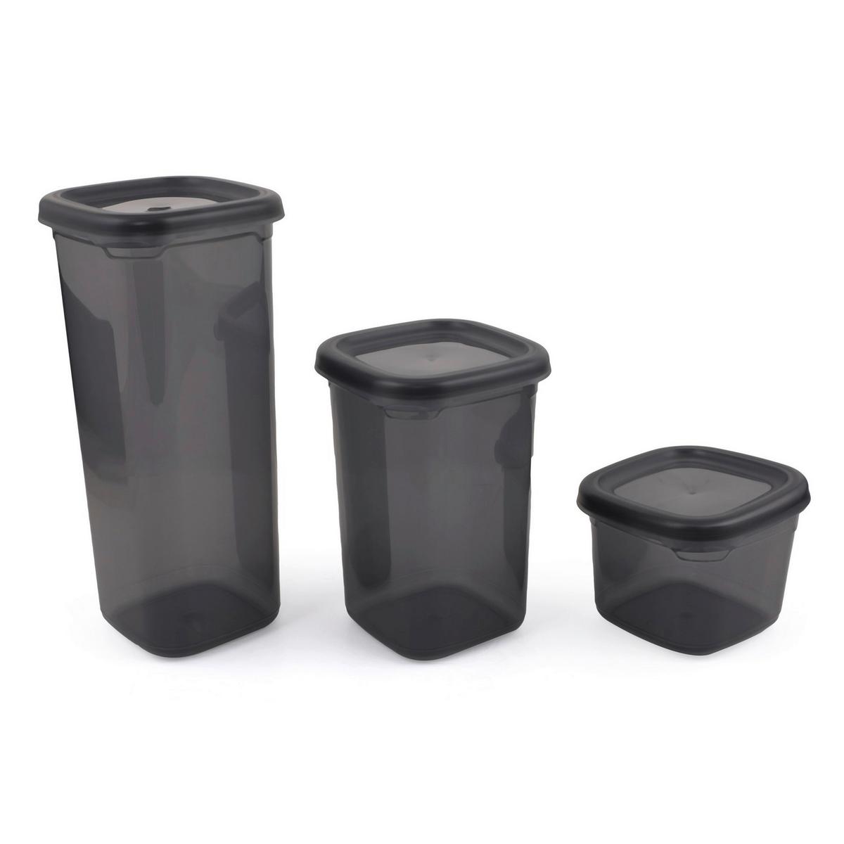 Vorratsdosenset Grau 18-teilig - Transparent/Grau, Kunststoff