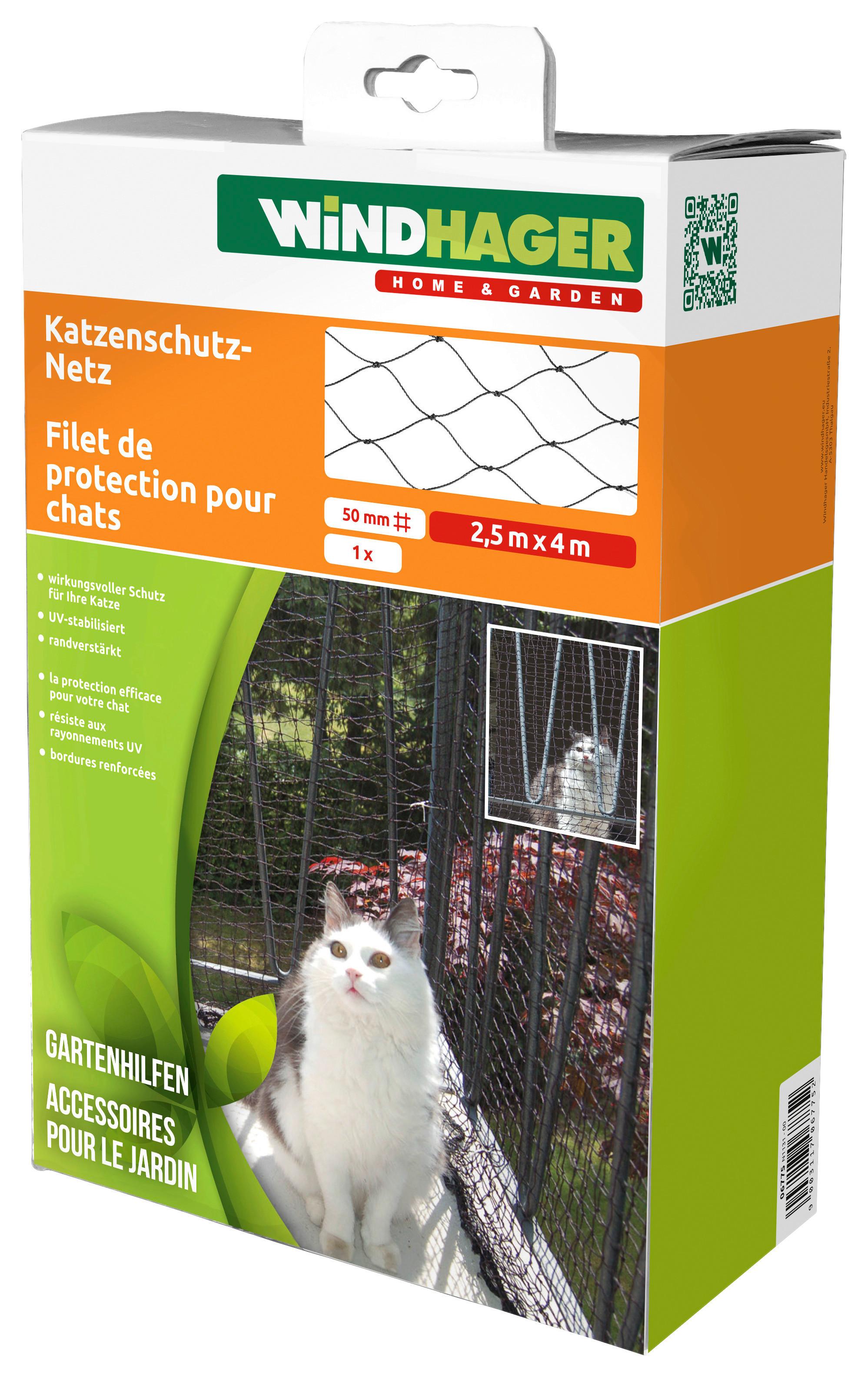 Katzenschutznetz 2,5x4 M Schwarz, Zuschneidbar - Schwarz, Basics (250/400cm)