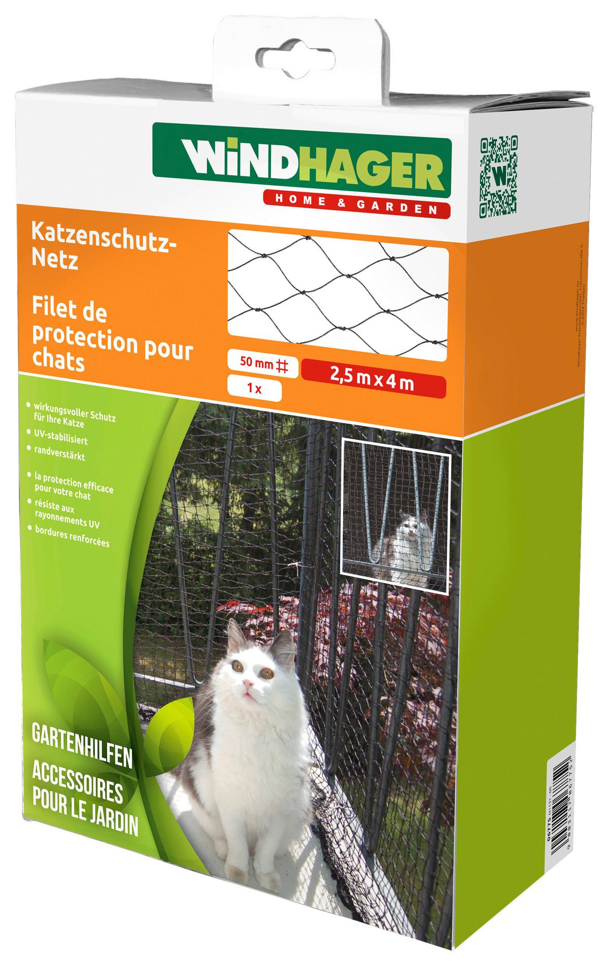 Katzenschutznetz 2,5x4 M Schwarz, Zuschneidbar - Schwarz, Basics (250/400cm)