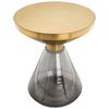 Beistelltisch  Roman 325 Grau/Goldfarben D: 41,5 cm - Goldfarben/Grau, Design, Glas/Metall (41,5/53cm) - Kayoom