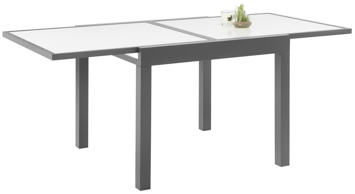 ZAHRADNÍ STŮL ATLANTA 2 - antracitová, Moderní, kov/sklo (90-180/90/75cm) - Modern Living