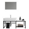 Badmöbel-Set 3-Tlg. Bitila B: 100 cm Schwarz/Weiß - Schwarz/Weiß, MODERN, Glas/Keramik (100cm) - MID.YOU