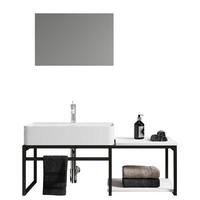 Badmöbel-Set 3-Tlg. Bitila B: 100 cm Schwarz/Weiß - Schwarz/Weiß, MODERN, Glas/Keramik (100cm) - MID.YOU