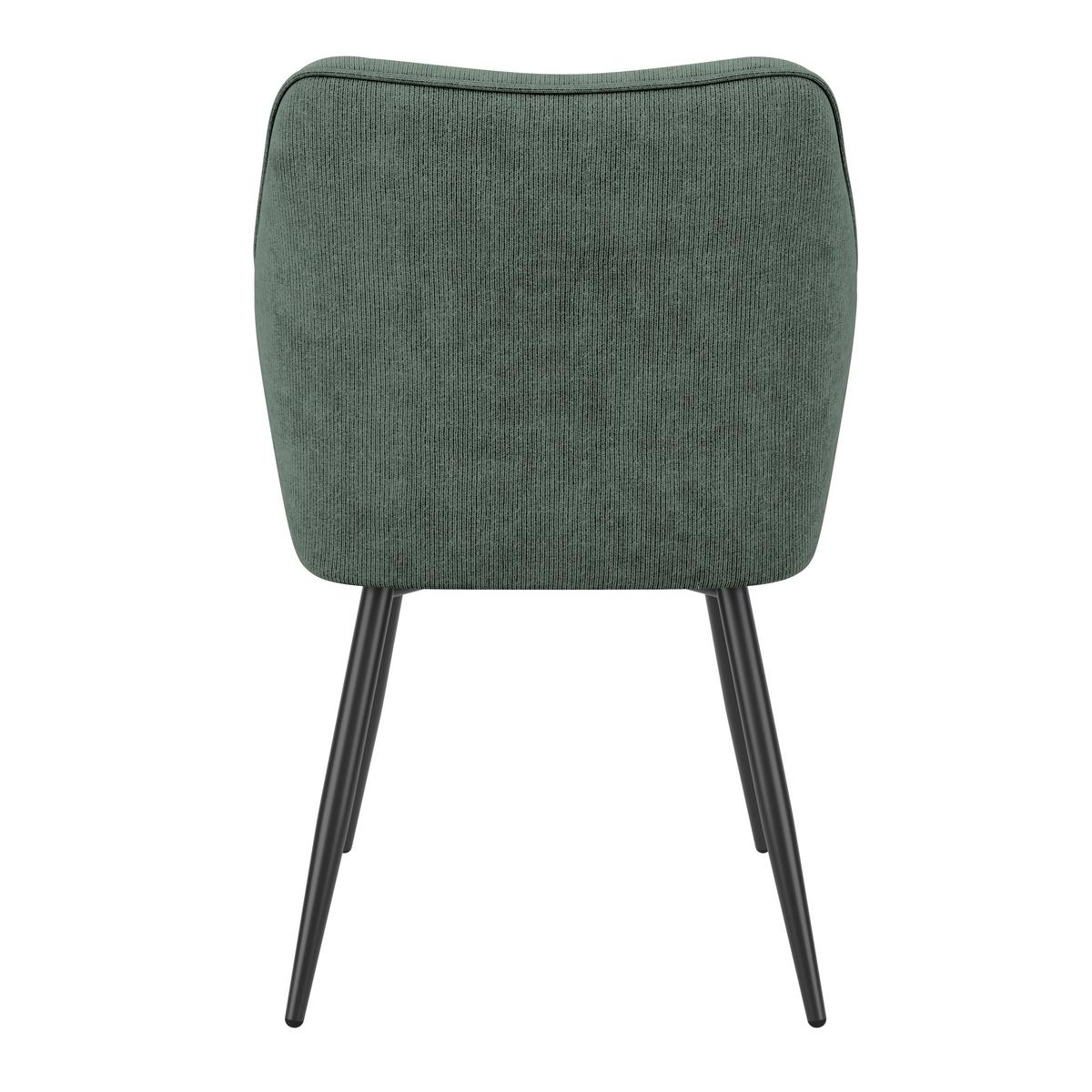 Armlehnstuhl Caro grün gepolstert - Schwarz/Grün, KONVENTIONELL, Holz/Textil (55/83/61cm) - Nedis SmartLife