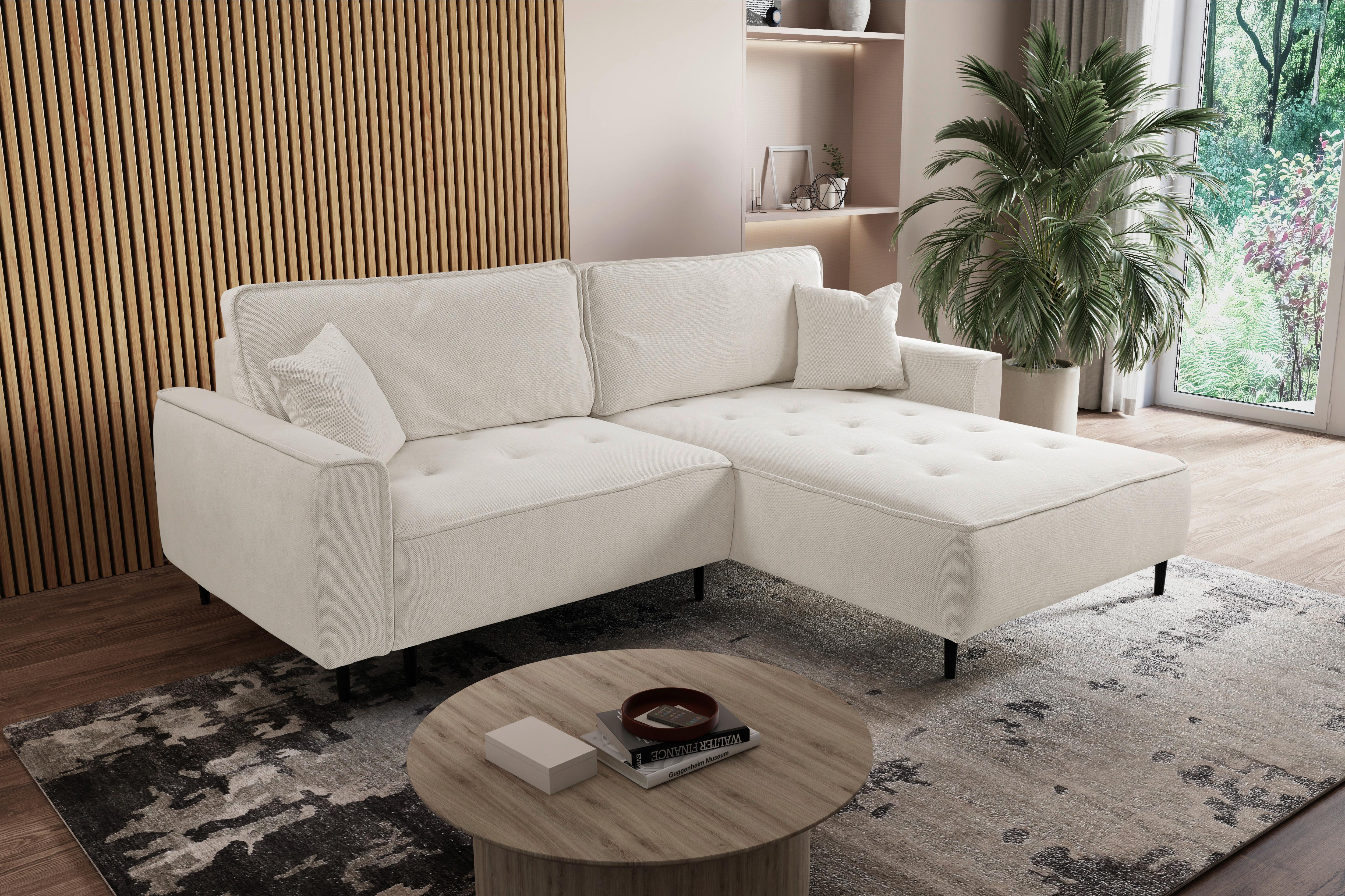 Ecksofa Blues Beige/Schwarz, 263 cm - Beige/Schwarz, Design, Textil (263/183cm) - MID.YOU