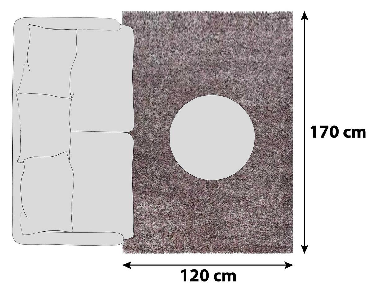 Hochflor Teppich Rosa Enjoy 120x170 cm - Rosa, KONVENTIONELL, Textil (120/170cm)