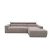 Ecksofa + Kopfteilverstellung Brandon Silberfarben - Silberfarben/Schwarz, Design, Textil (285/175cm) - MID.YOU