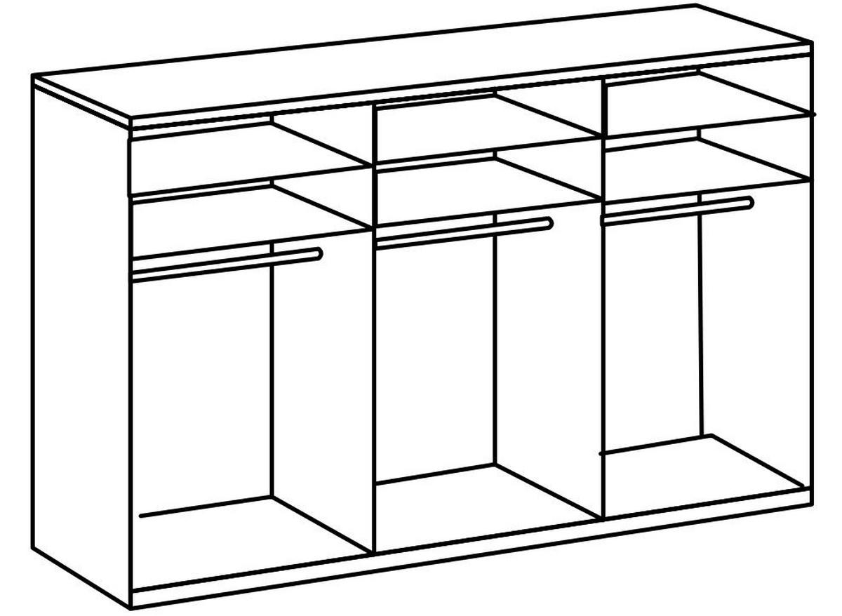 Schwebetürenschrank 300cm Level, Weiß - Weiß, MODERN, Holzwerkstoff (300/236/65cm) - MID.YOU