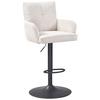 Barhocker Kai Beige höhenverstellbar mit Lehne - Beige/Schwarz, KONVENTIONELL, Textil/Metall (57/100-121/57cm) - MID.YOU