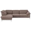 Ecksofa Mit Schlaffunktion Teresa, Verstellbar Taupe - Taupe/Chromfarben, Design, Textil (232/293cm) - Livetastic
