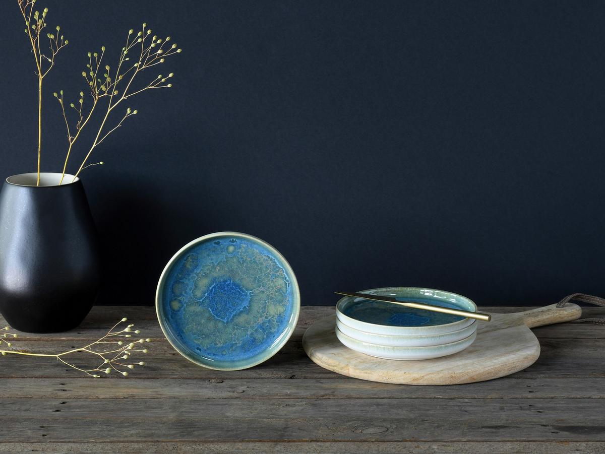 Creatable Frühstucksteller 4er-Set Yuki Ca. 17,5 Cm - Blau/Grün, Basics, Keramik (17,5cm) - Creatable