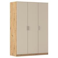 Kleiderschrank Celle Matt Champagner B: 136 cm - Champagner/Eiche Artisan, Trend, Holzwerkstoff (136/197/54cm)