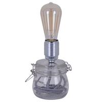 Tischlampe Max Klar Mit Kippschalter - Klar, LIFESTYLE, Glas/Textil (11/20cm) - Näve