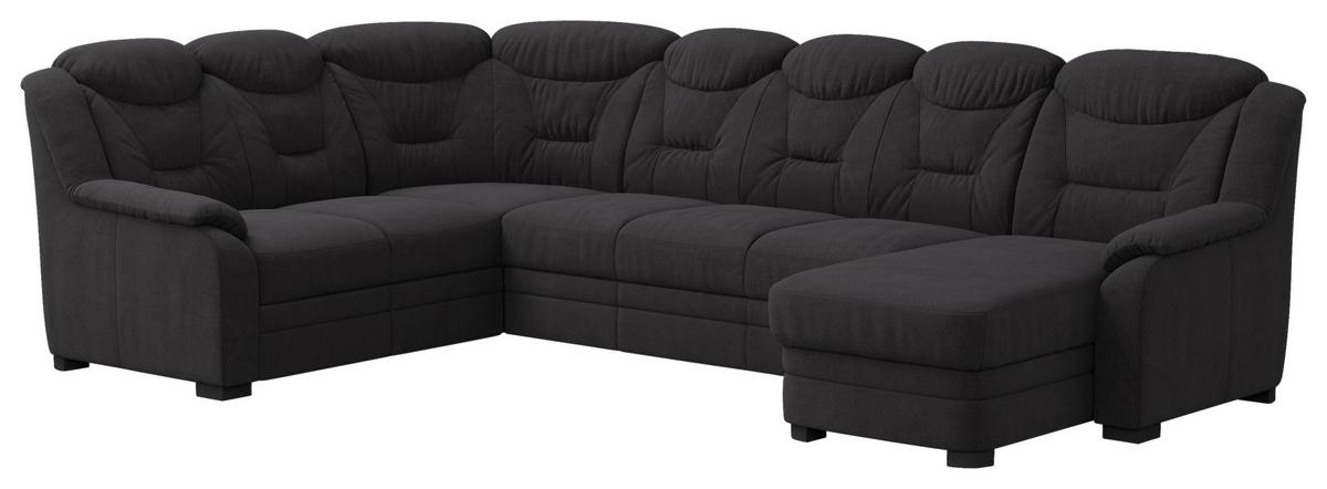 Wohnlandschaft Marcus Schwarz inkl. Bettkasten - Schwarz, Basics, Textil (211/330/162cm) - MID.YOU