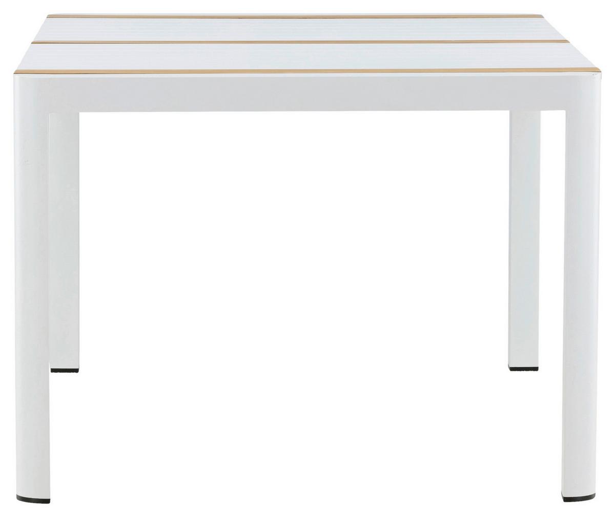 Gartentisch Togo Teakholz/metall L 90 Cm - Weiß, KONVENTIONELL, Holz/Metall (150/90/75cm) - Gardenson