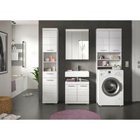 Badezimmer Scout Weiß B: 160 Cm - Weiß Hochglanz/Silberfarben, MODERN, Glas/Holzwerkstoff (160cm) - MID.YOU