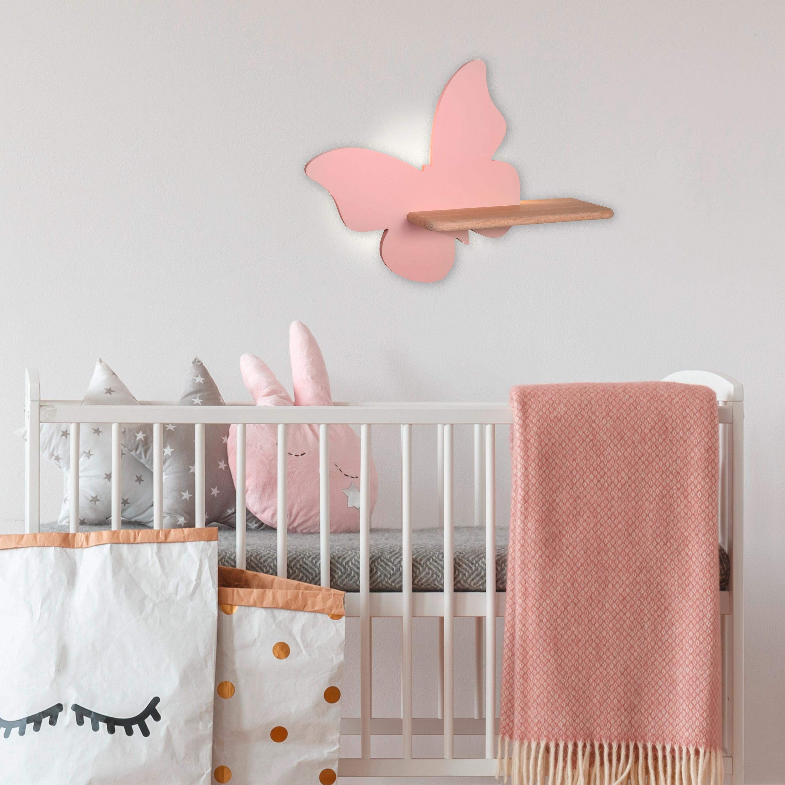 Kinderwandleuchte 21-85177 Butterfly - Pink, Basics, Holz/Holzwerkstoff (40/12/29.5cm)