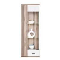 ZÁVĚSNÁ VITRÍNA LIVERPOOL - bílá/barvy dubu, Moderní, kov/kompozitní dřevo (45/129/38cm)