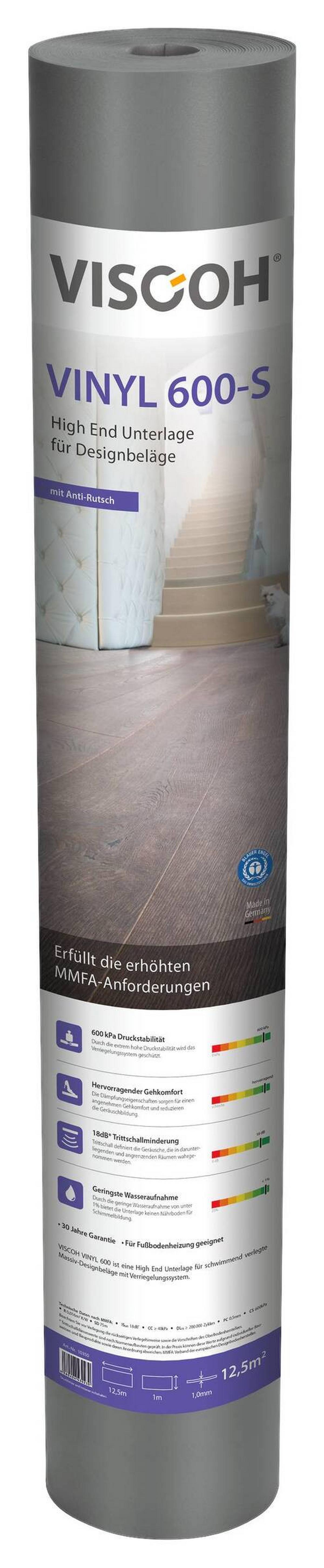 Dämmunterlage Viscoh Vinyl 600-S - Anthrazit, Basics, Kunststoff (100/1250/0,2cm) - Viscoh