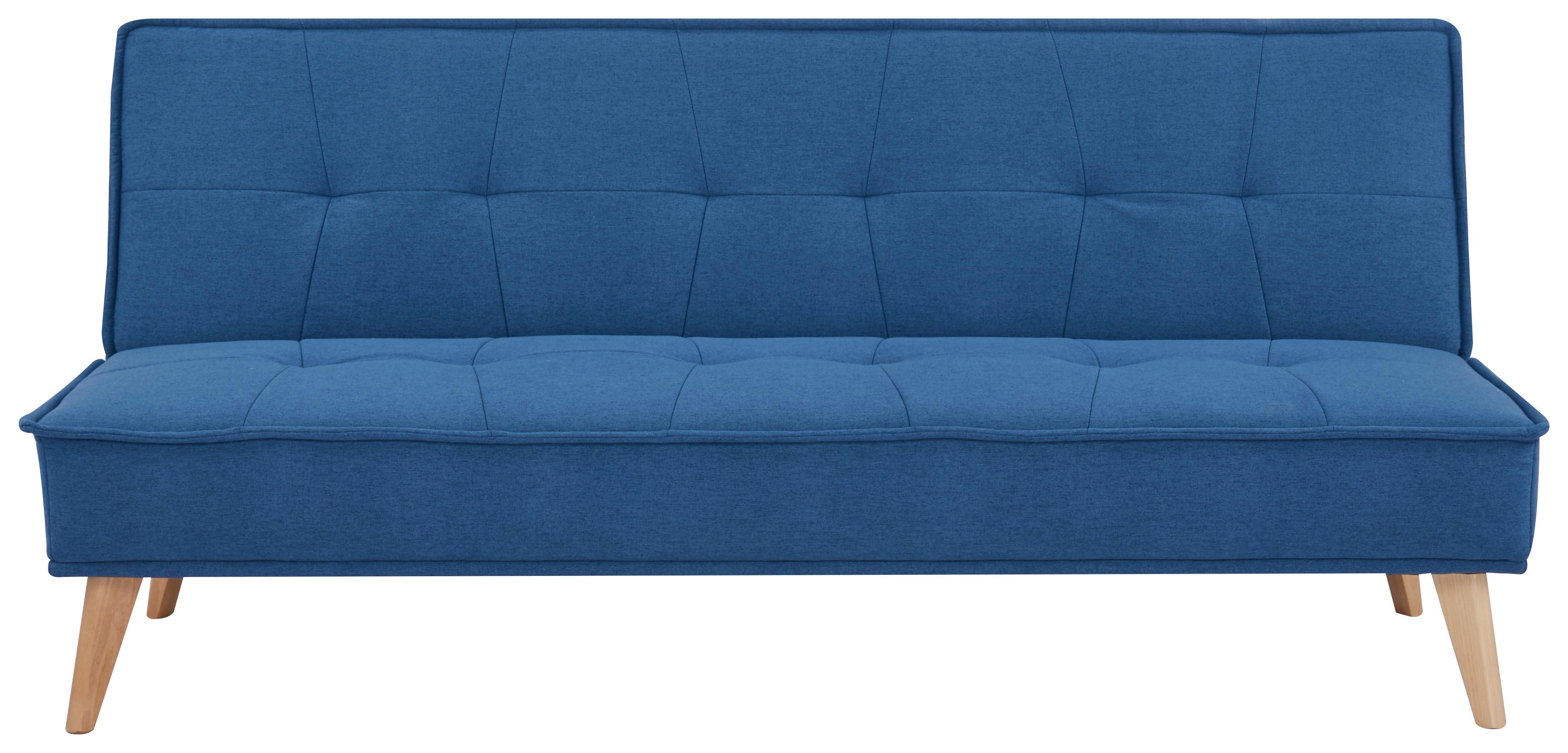 3-Sitzer-Sofa Mit Schlaffunktion Elba Blau - Blau/Kieferfarben, Design, Textil (181/82/85cm) - MID.YOU