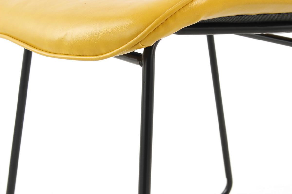Schalenstuhl Cora Gelb Gepolstert 2er-Set - Gelb, MODERN, Leder/Metall (49,5/81/64,5cm) - Kayoom