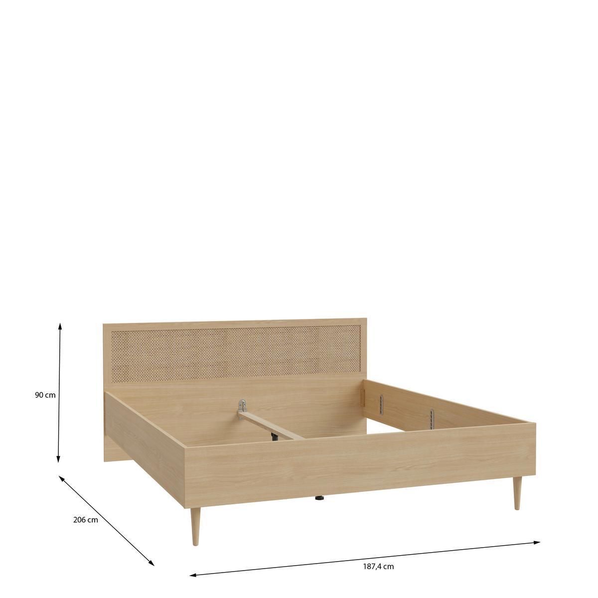 POSTEĽ CALASETTA - farba duba/béžová, Natur, kompozitné drevo (180/200cm)