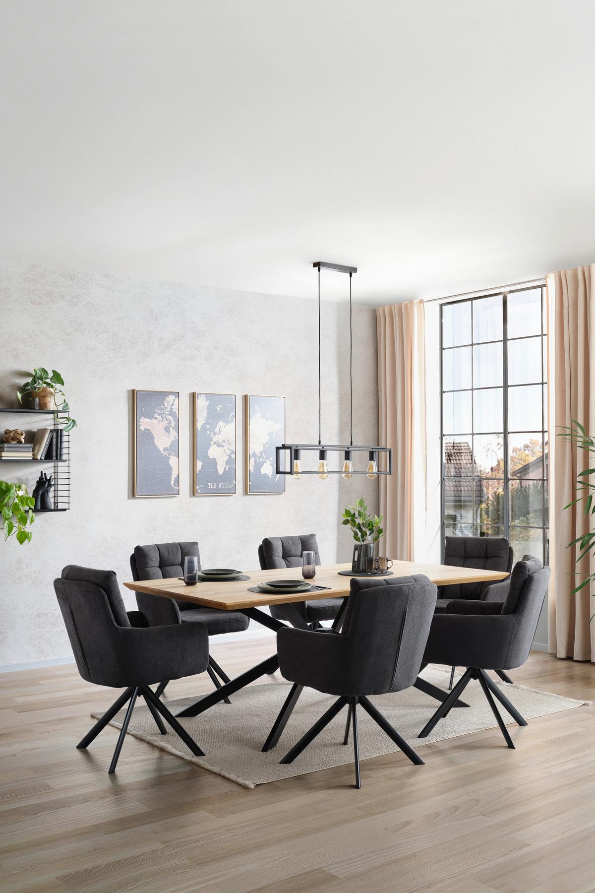 Esstisch Woodstyle Giga-S T 1002720/Tss - Wildeiche/Schwarz, MODERN, Holz/Metall (200/77/100cm)